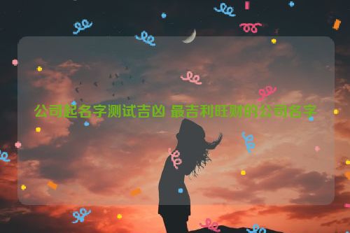 公司起名字测试吉凶 最吉利旺财的公司名字