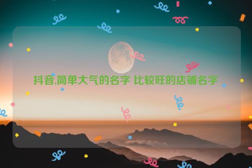 抖音,简单大气的名字 比较旺的店铺名字