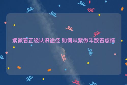 紫微看正缘认识途径 如何从紫微斗数看感情