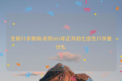 生辰八字查询:农历2021年正月初七出生八字是什么