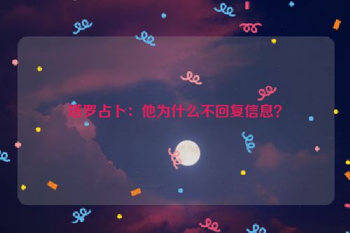 塔罗占卜：他为什么不回复信息？