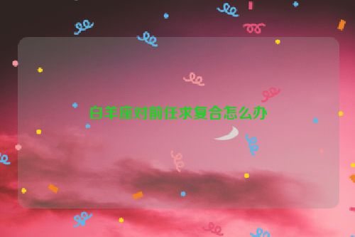 白羊座对前任求复合怎么办