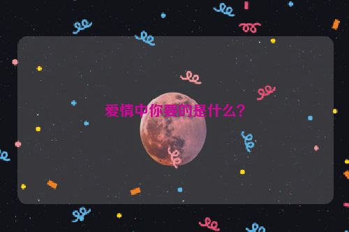 爱情中你要的是什么？