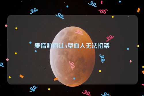 爱情如何让A型血人无法招架