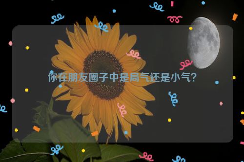 你在朋友圈子中是局气还是小气？