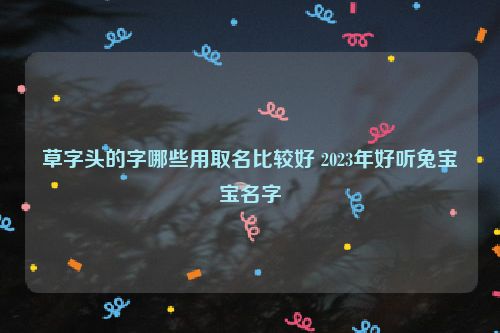 草字头的字哪些用取名比较好 2023年好听兔宝宝名字