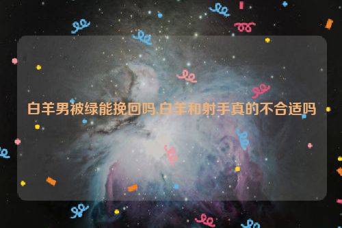 白羊男被绿能挽回吗,白羊和射手真的不合适吗