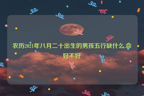 农历2021年八月二十出生的男孩五行缺什么,命好不好