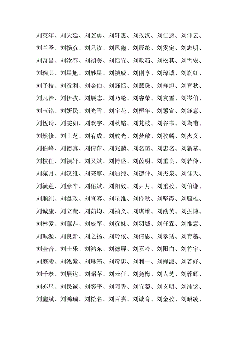 刘姓取名字大全男孩(刘姓取名字大全男孩属虎)