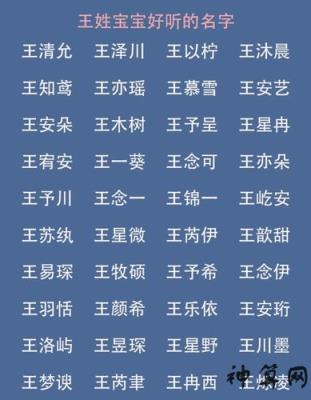 王姓名字大全(王姓名字大全女孩)