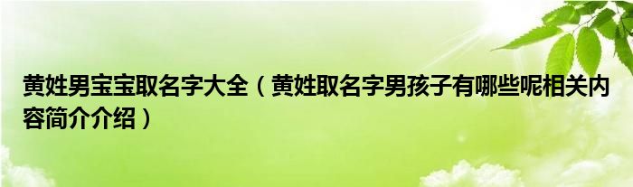 黄姓女孩名字大全(黄姓女孩名字大全2021年属兔)