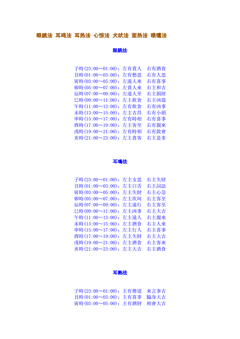 眼跳法(眼跳法测吉凶查询)