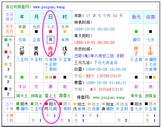 出生日干支(出生日干支五行与天干地支相同)