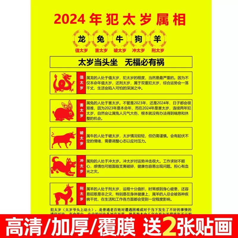 太岁2024年属相犯什么太岁(太岁2024年属相犯什么太岁怎么破)