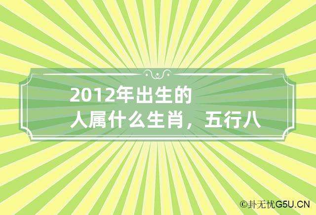 2012什么生肖(2012什么生肖年)